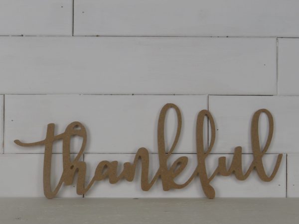 Wood Thankful-thin script