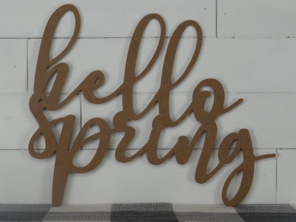 Wooden Hello Spring Word Cutout