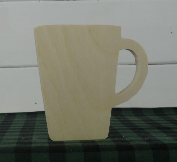 Mini Wooden Coffee Mug Cutout