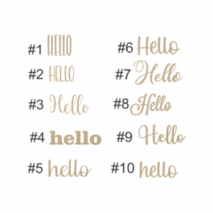 wooden word hello