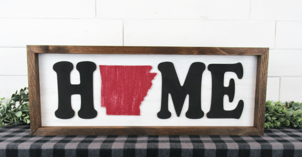 HOME with State Shape Sign Kit