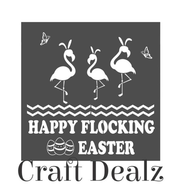 Happy Flocking Easter Stencil