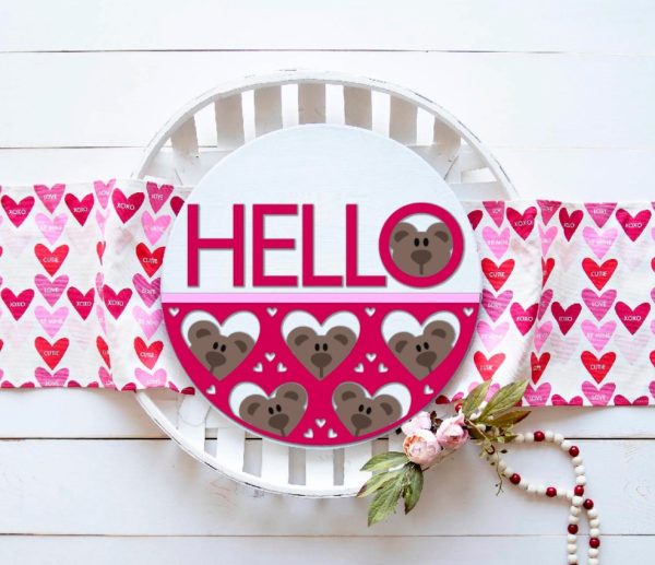 Hello w Hearts and Bears Overlay