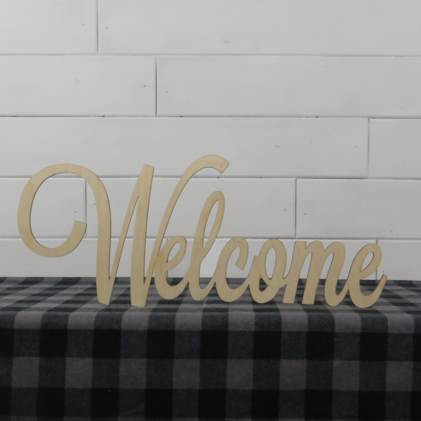 Wooden Welcome Cutout Sign