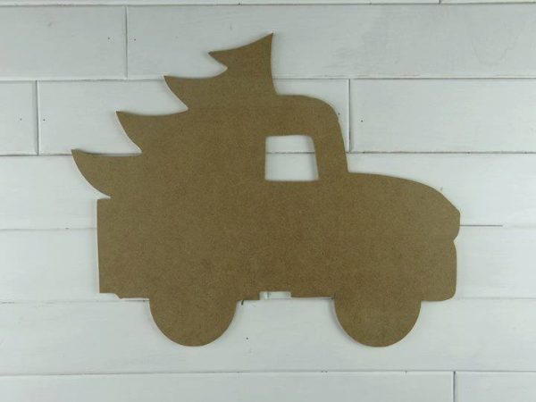 Wooden Truck with Tree Door Hanger