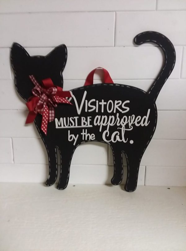 Wood Cat Door Hanger - Image 2