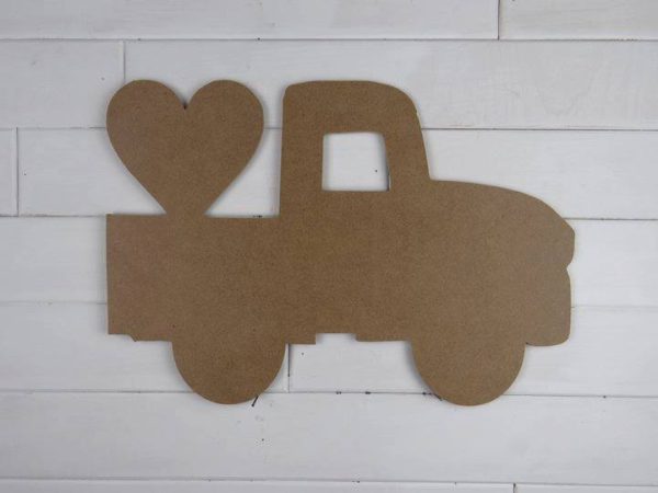 Wooden Truck with Heart Cutout