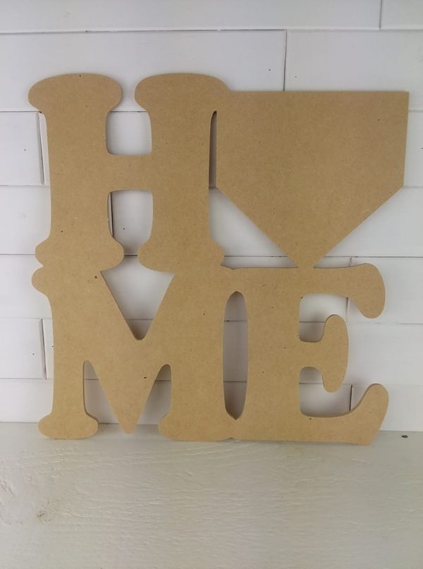 Wood Stacked HOME plate Door Hanger