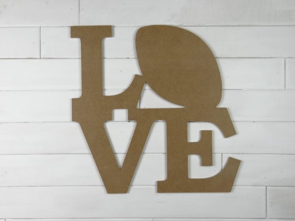 Wooden LOVE Football Door Hanger