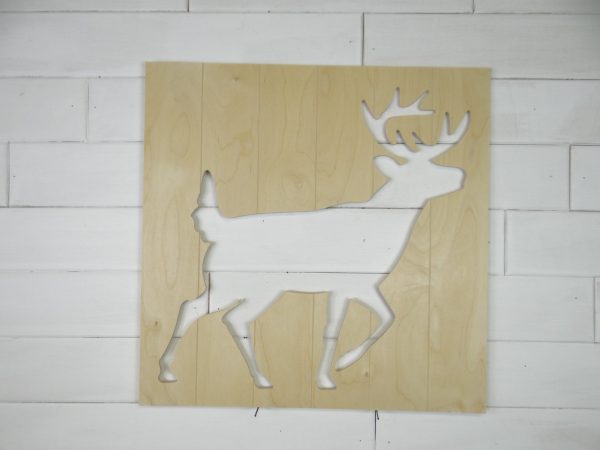 Whitetail Deer Reverse Cutout