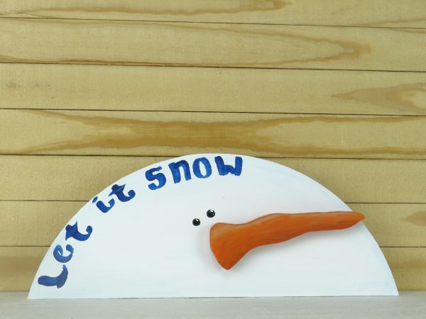 Small 12"  Wood Snowman Face w 5" carrot