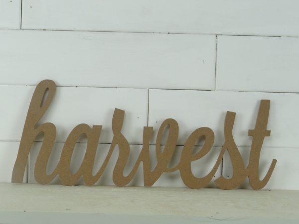 Wood Script Word - harvest