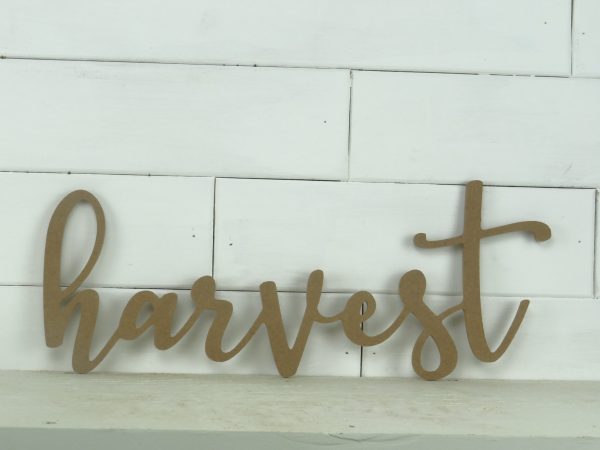 Wooden Harvest Word, Hand Written Script