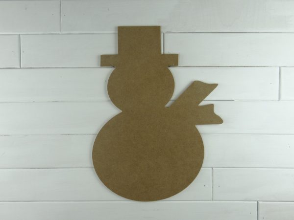 Wooden Snowman w Scarf