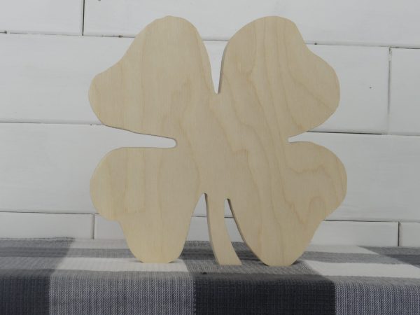 Wood Shamrock Cutout - Four Leaf Clover