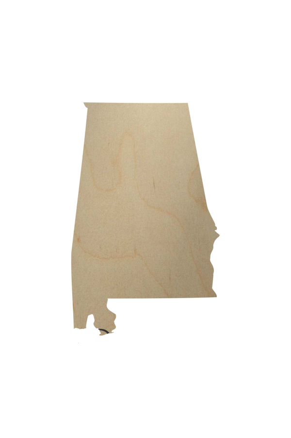 Wooden Alabama State Cutout