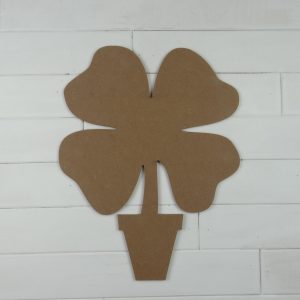 Wooden Four Leaf Clover Topiary Cutout