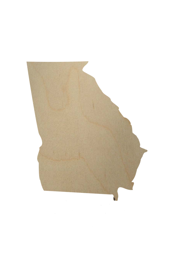 Wooden Georgia State Shape