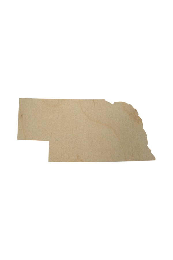 Wooden Nebraska State Shape