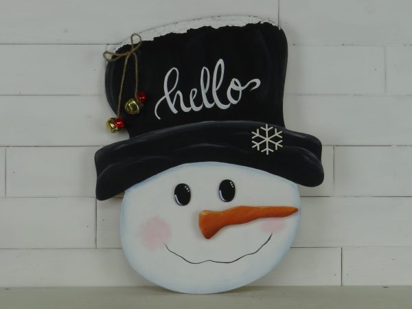 Snowman Face w Hat Door Hanger