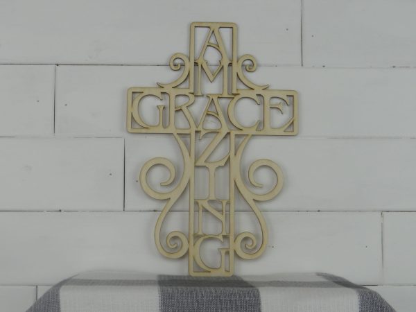 Wood Amazing Grace Cross