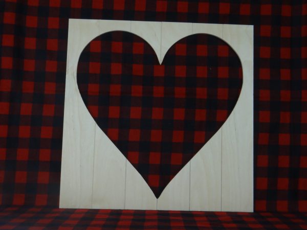 Wood Reverse Cutout Heart