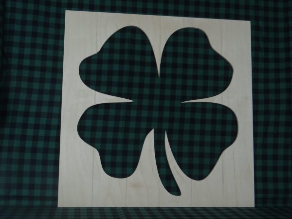 Wood Reverse Cutout Shamrock