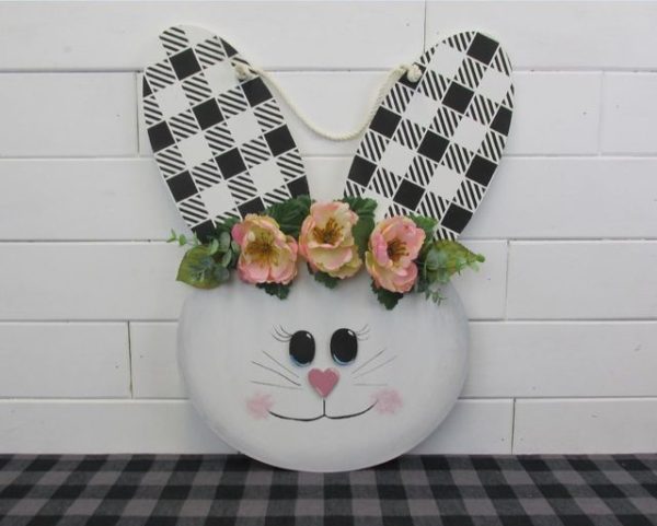 Wooden Bunny Face Door Hanger