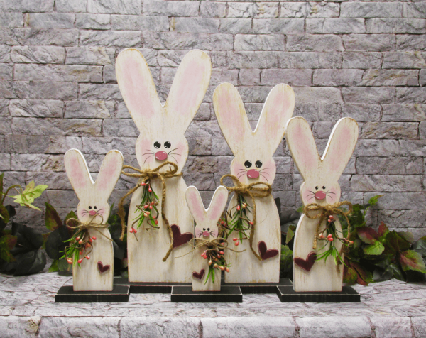 Wood Tall Bunny Cutouts