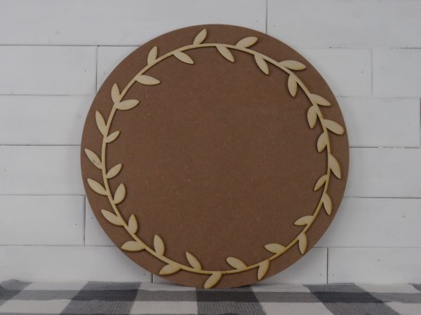 Wooden Laurel Wreath Cutout