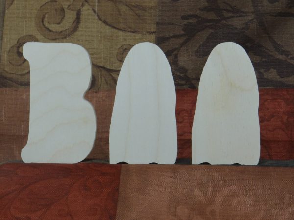 Wood Freestanding Ghost BOO - Image 2