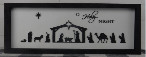 Wooden Nativity Scene Sign Kit