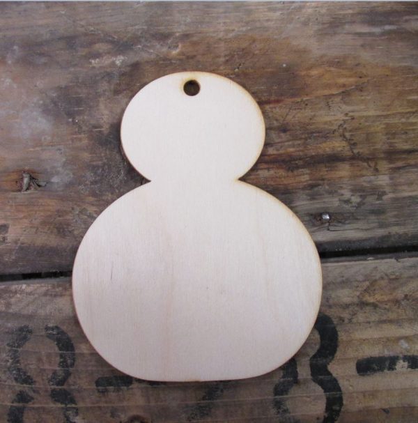 Wooden Round Snowman Ornament 3 Pack