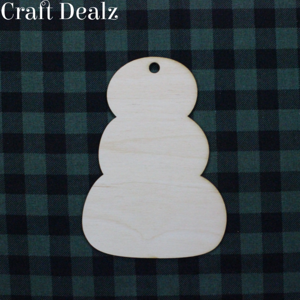 Wooden 3 Tier Snowman Ornament 3 Pack