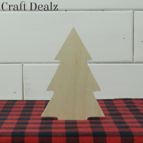 Wooden Downswept Christmas Tree Cutout