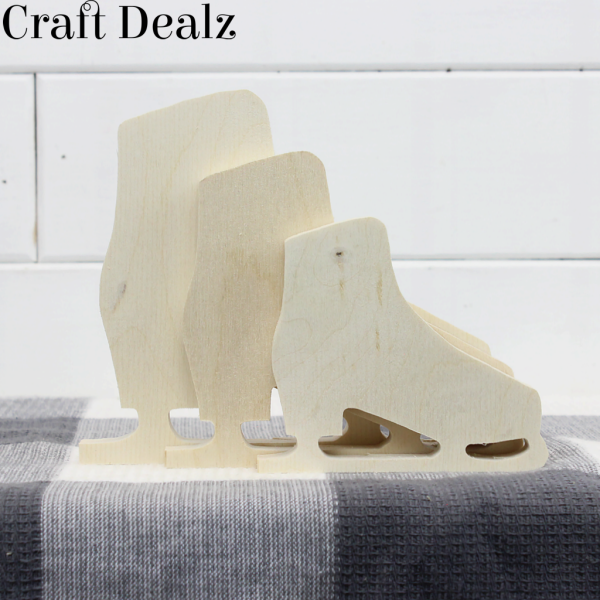 Wood Freestanding Ice Skates