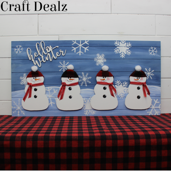 Wood Hello Winter Snowmen Kit