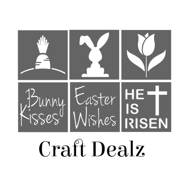 Easter 3x3 Stencil 6 Pack