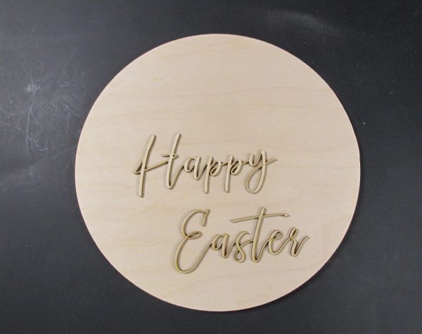 Laser Thin Script Happy Easter