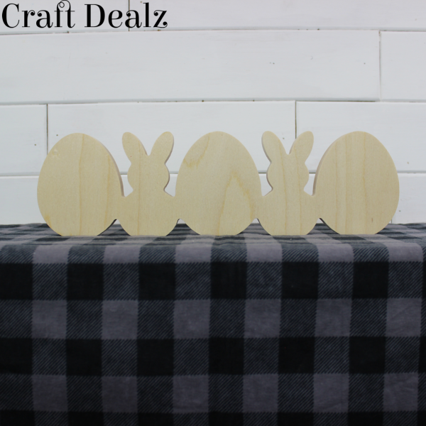 Egg and Bunny Wood Plaque