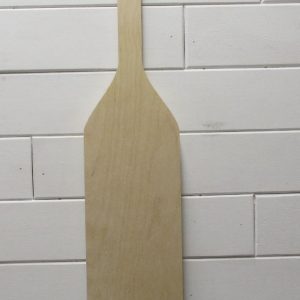 A decorative wooden boat oar for crafting projects.