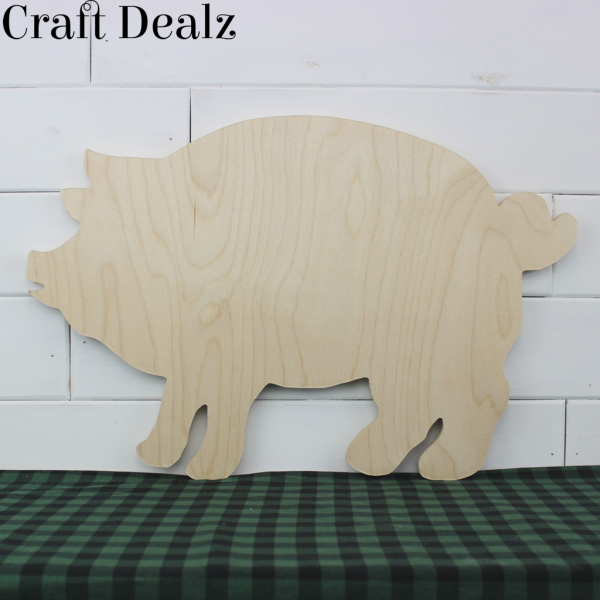 Blank Wooden Chunky Pig Cutout