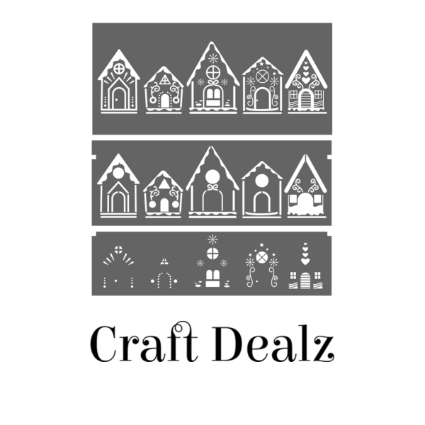 Gingerbread Houses Overlay Stencil