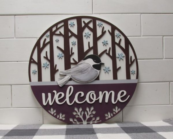 Laser Chickadee Welcome Overlay w Circle