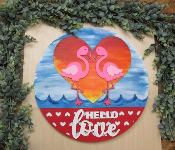 Laser Flamingo Hello Love Overlay