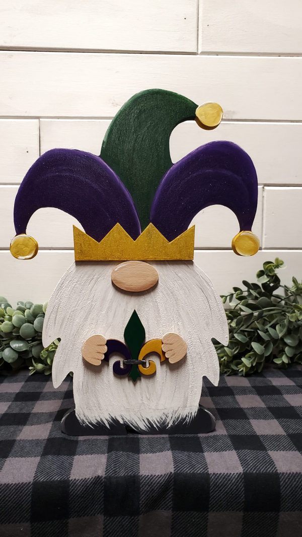 Freestanding Mardi Gras Gnome