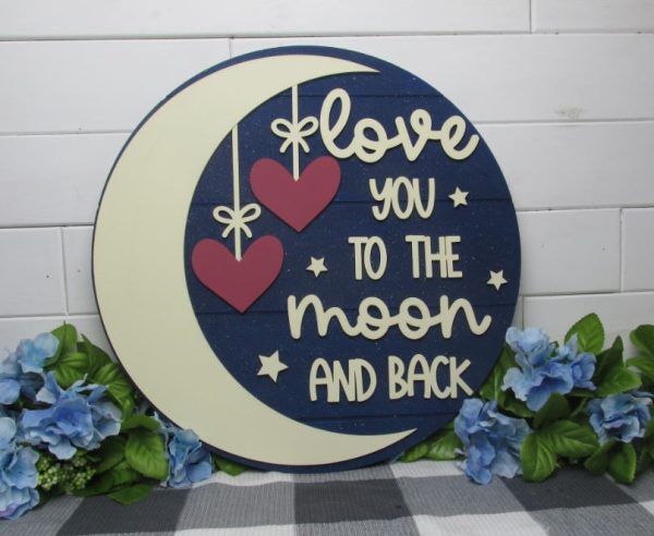 Laser Love you to the Moon Overlay w Circle