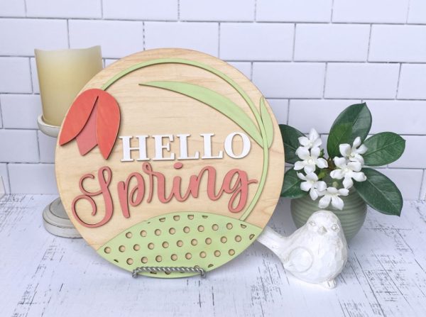 Laser Tulip Hello Spring Overlay