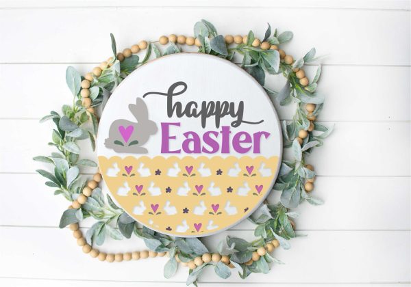 Happy Easter bunnies and hearts Overlay