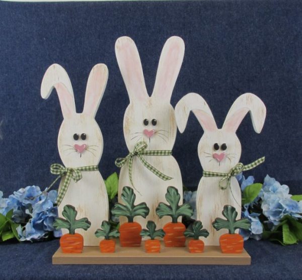 Wooden Bunnies in the Carrot Patch